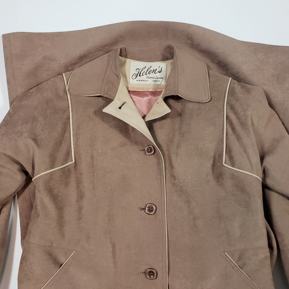 Vintage All Seasons Faux Suede Jacket Sz Medium ? Removable Liner Winter Coat - Picture 5 of 16